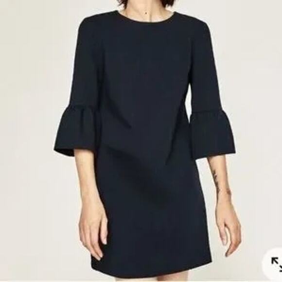 Zara Woman Bell Sleeve Shift Dress – Black – Size S - Picture 3 of 7